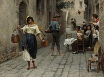 von Catch of the Day lady Eugene de Blaas Oil Paintings